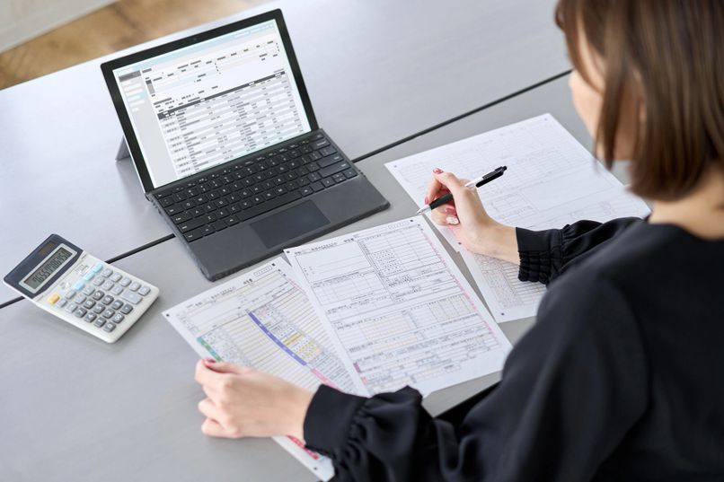 Professional bookkeeper at work